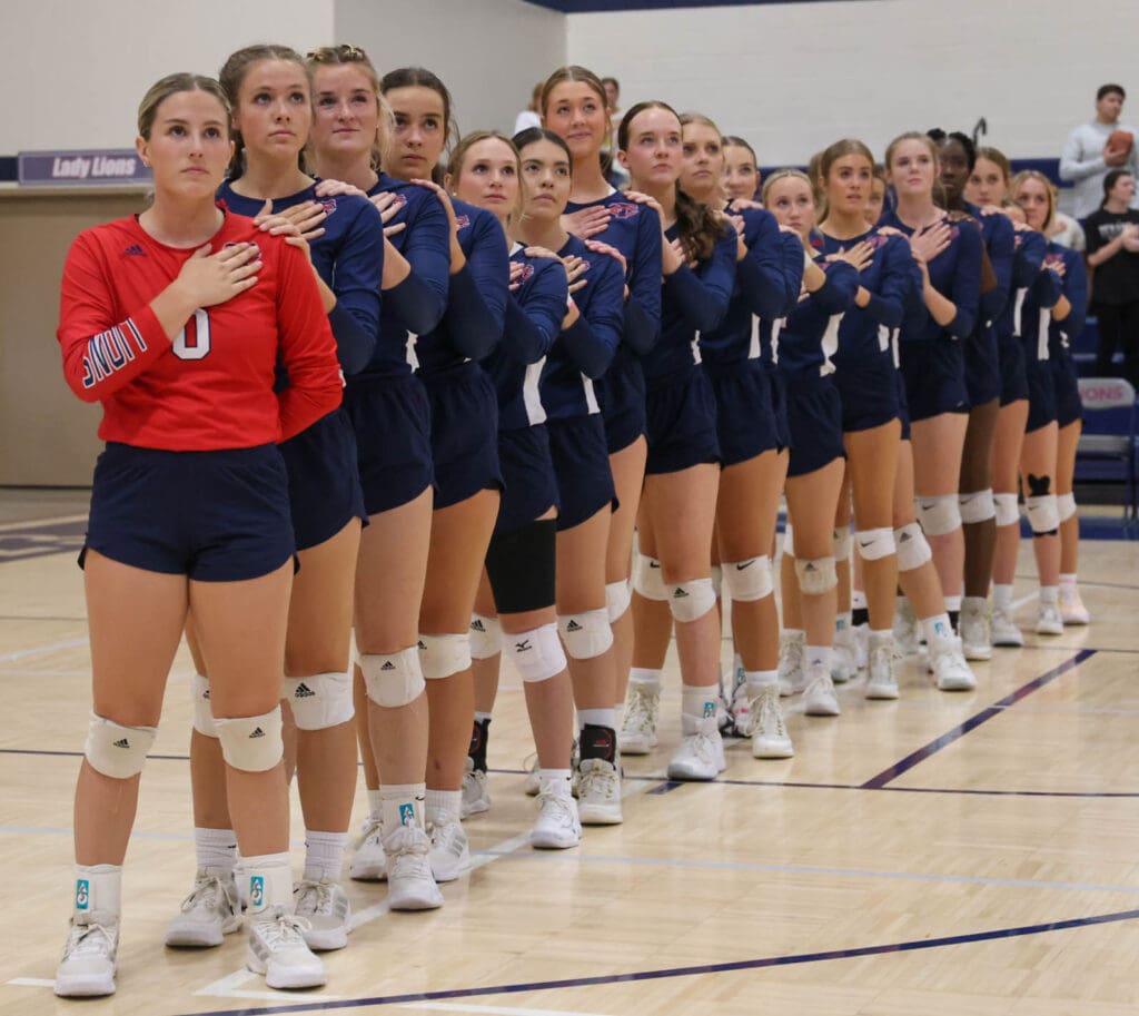 varsity volleyball before game