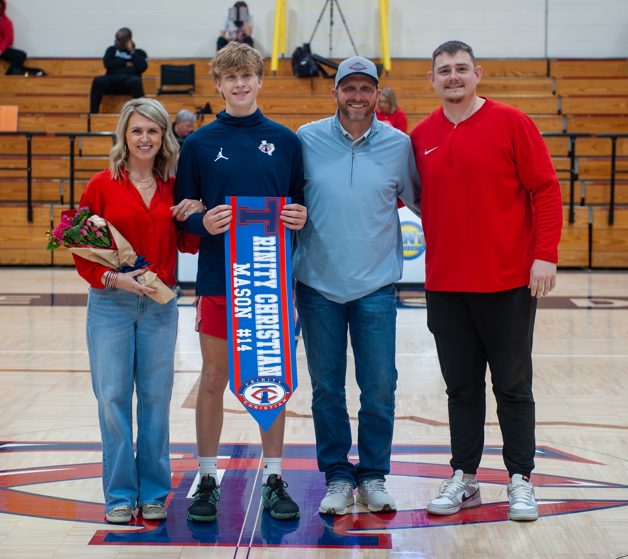 Mason Roberson and family on Senior Night